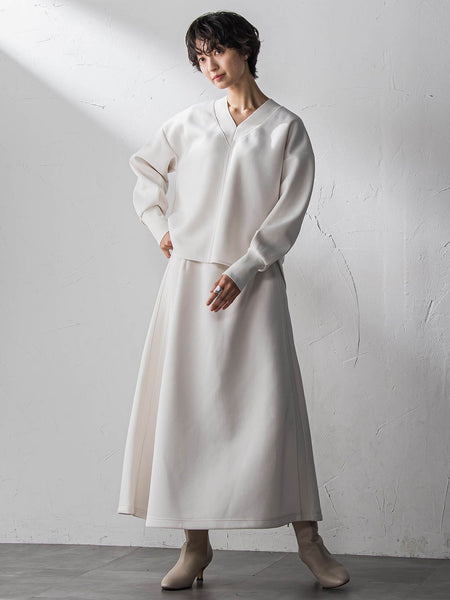 古着 ビンテージ グラニー ブランケット 単色 ホワイト ロングスカート 軽量ボンディングスカートセットアップ≪洗濯機で洗える≫ | MAYSON