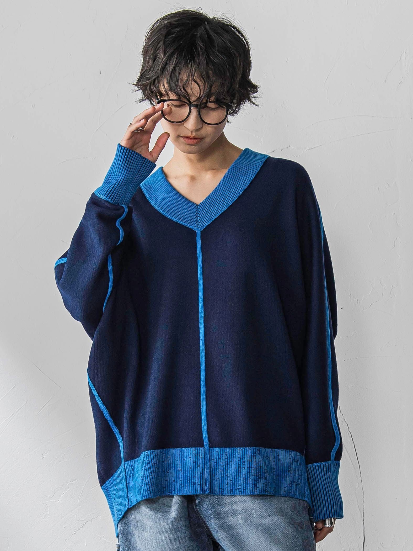 【新色追加】今日の気分で着回せるリバーシブルニット≪手洗い可能≫