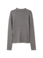 くるみボタンポロニットカーディガン≪手洗い可能≫