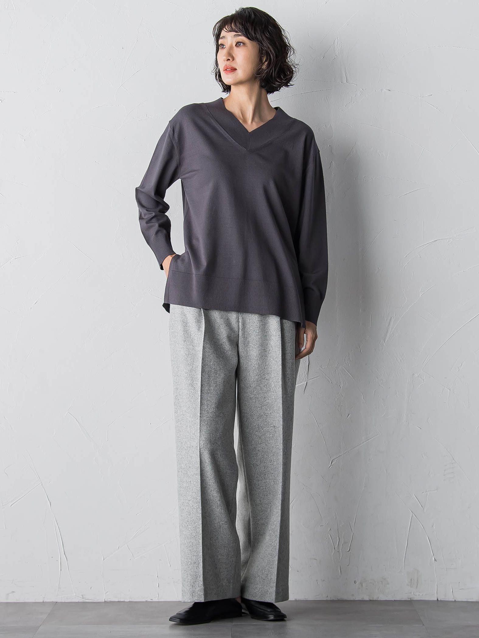 ウールラメシャンブレーパンツ