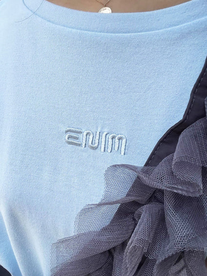 【ENIM BY VICKY】ハイゲージENIMロゴ刺繍Tシャツ《手洗い可能》