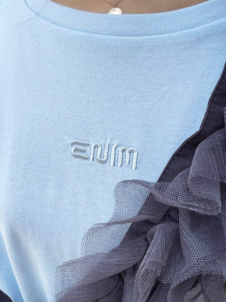 【ENIM BY VICKY】ハイゲージENIMロゴ刺繍Tシャツ《手洗い可能》