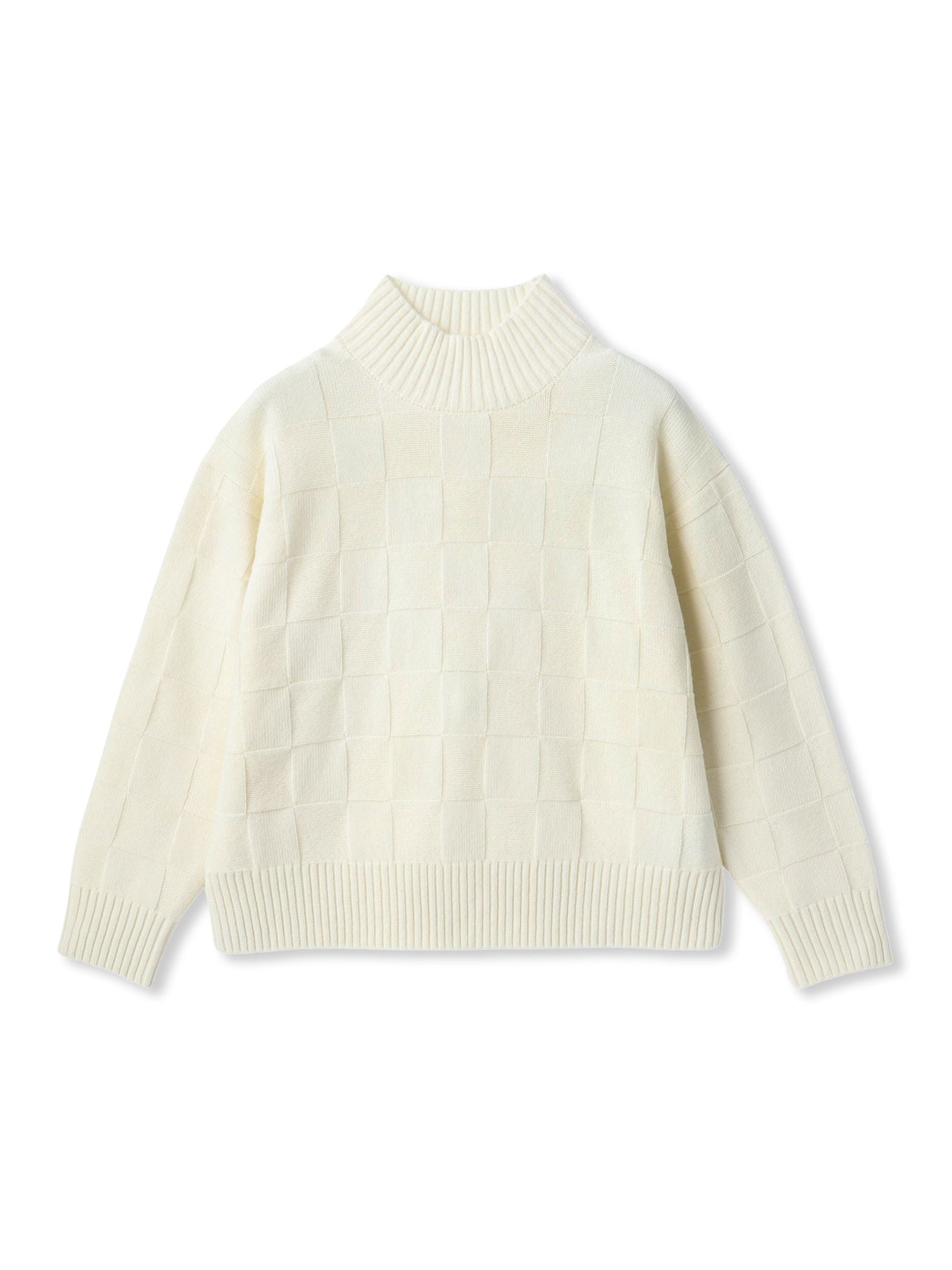 格子柄ハイネックニット≪洗える≫