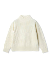 格子柄ハイネックニット≪洗える≫