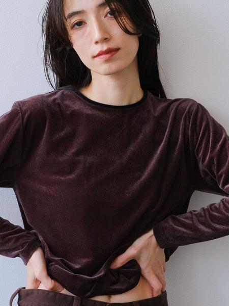 【日本製】Sheer velour ringer t　
