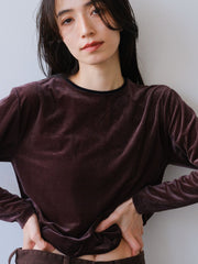 【日本製】Sheer velour ringer t　