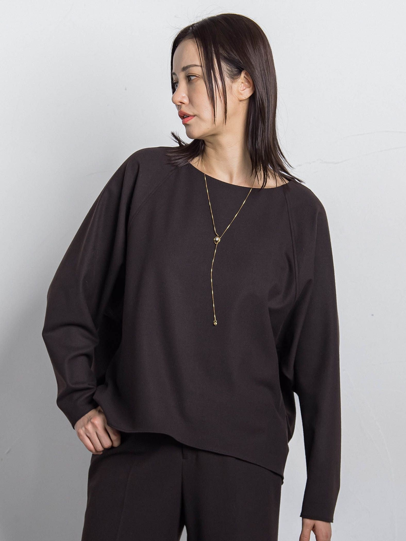 両面起毛ドロップショルダーブラウス≪洗える/セットアップ対応≫