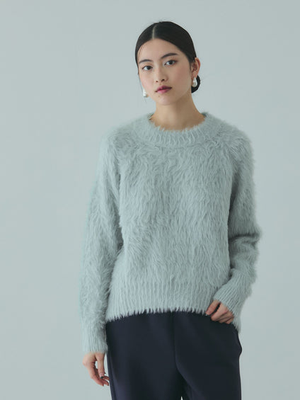 カーブヘムシャギーニットプルオーバー≪手洗い可能≫