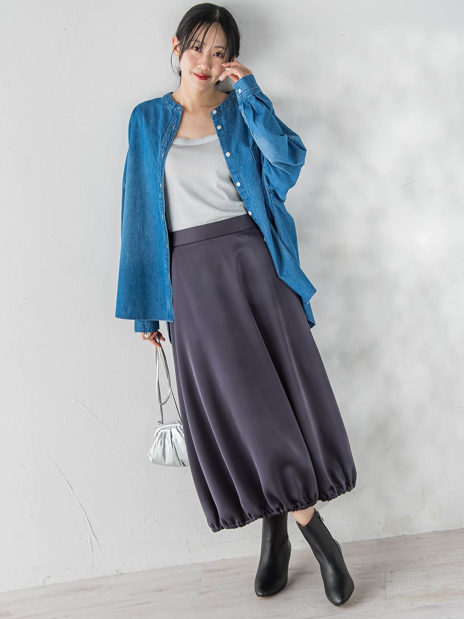 PLUM ROYAL SATINスカート≪手洗い可能≫