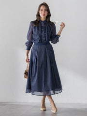 オーガンジーデニムスカート