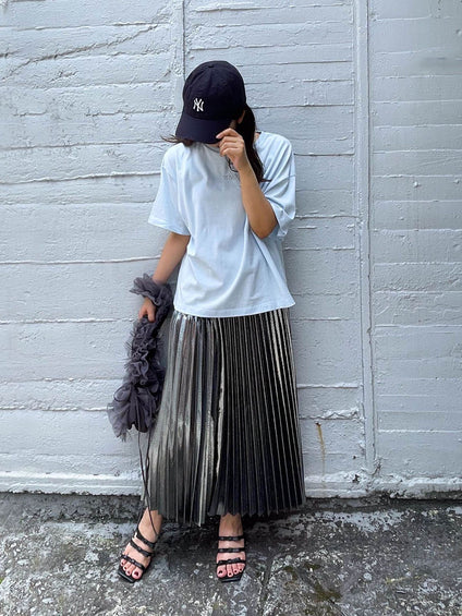 【ENIM BY VICKY】ハイゲージENIMロゴ刺繍Tシャツ《手洗い可能》