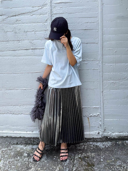 【ENIM BY VICKY】ハイゲージENIMロゴ刺繍Tシャツ《手洗い可能》