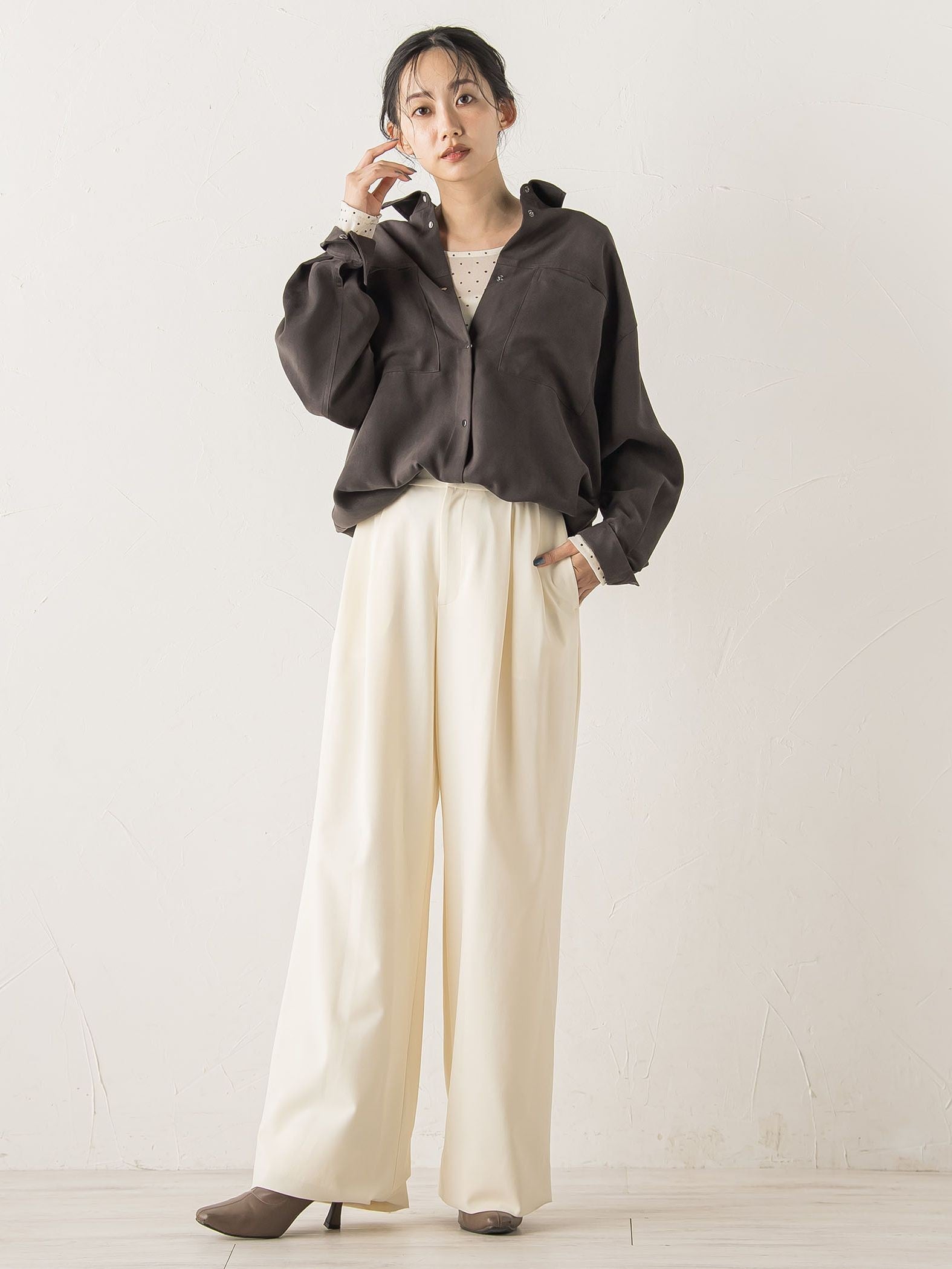 ラメフロッキードットプルオーバー≪手洗い可能≫