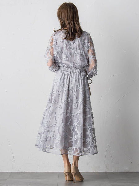 スパンコールテープチュールブラウス