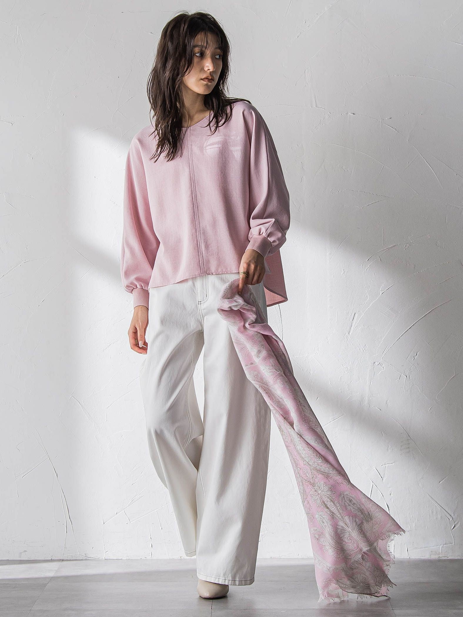 デニムワイドパンツ≪洗濯機で洗える≫