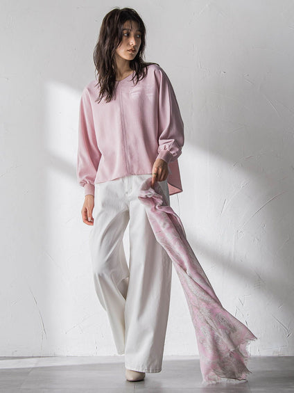 デニムワイドパンツ≪洗濯機で洗える≫