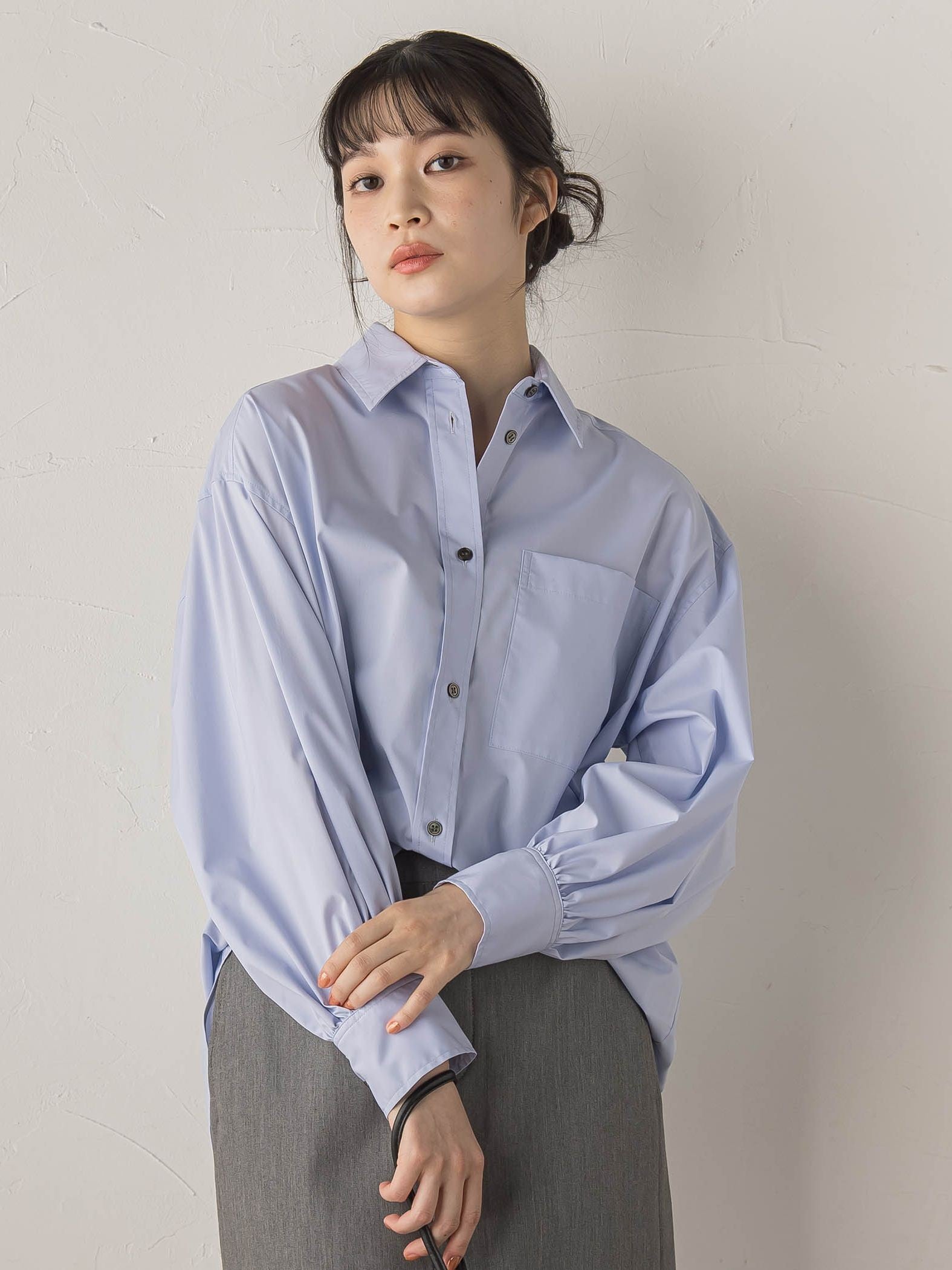 ボリュームスリーブシャツ≪洗濯機で洗える≫