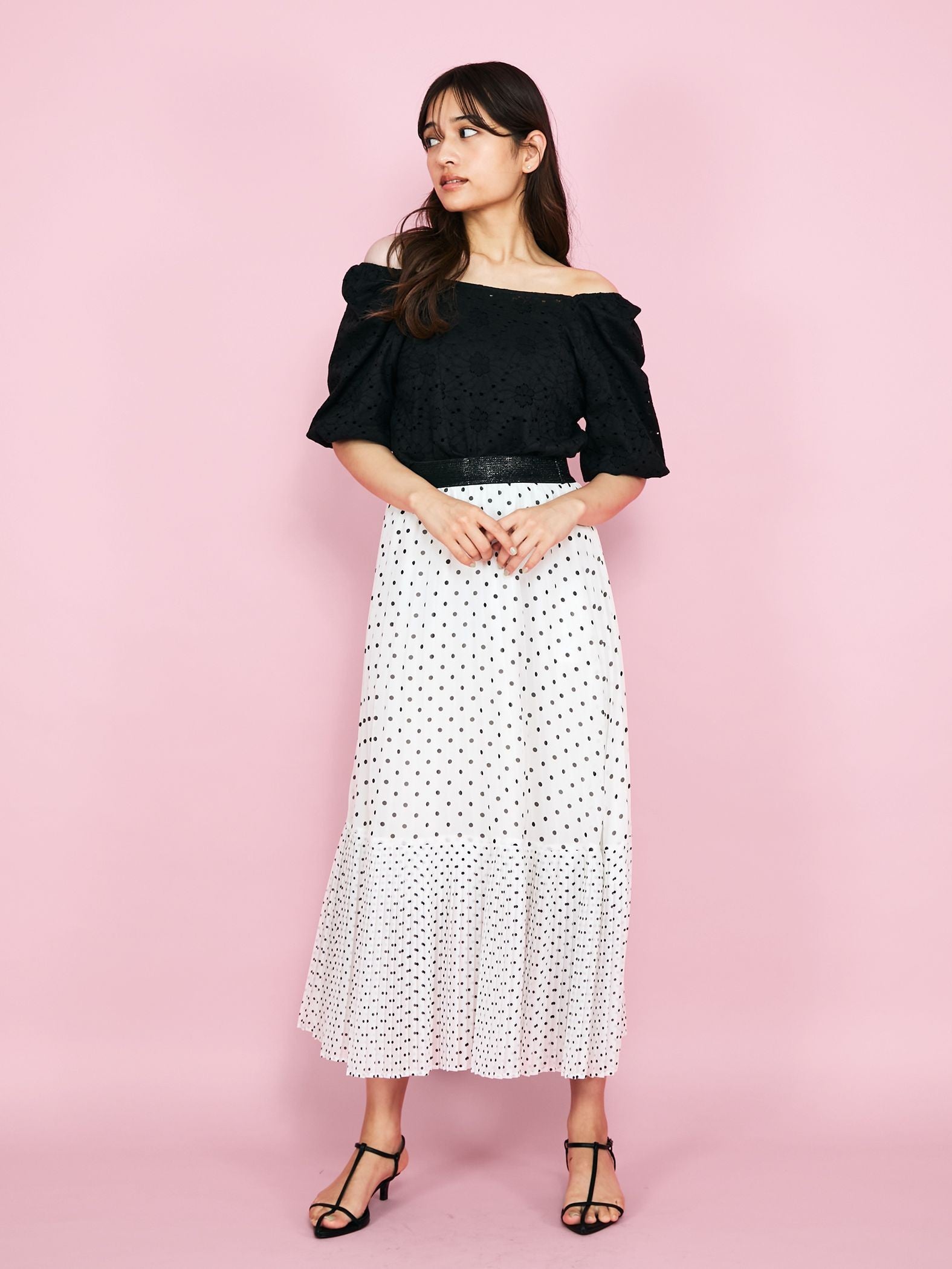 【SHIORI IRIE コラボ】2WAYオフショルレースブラウス≪手洗い可能≫