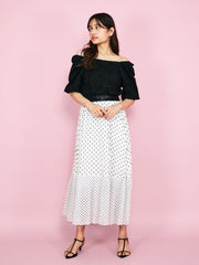 【SHIORI IRIE コラボ】2WAYオフショルレースブラウス≪手洗い可能≫