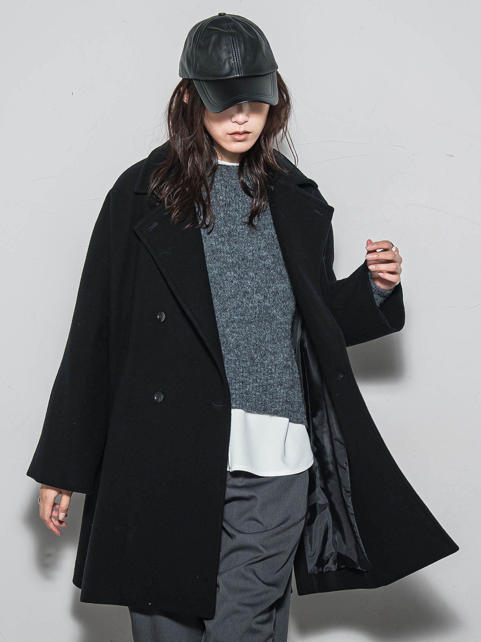 ラムウールダブルカラーコート