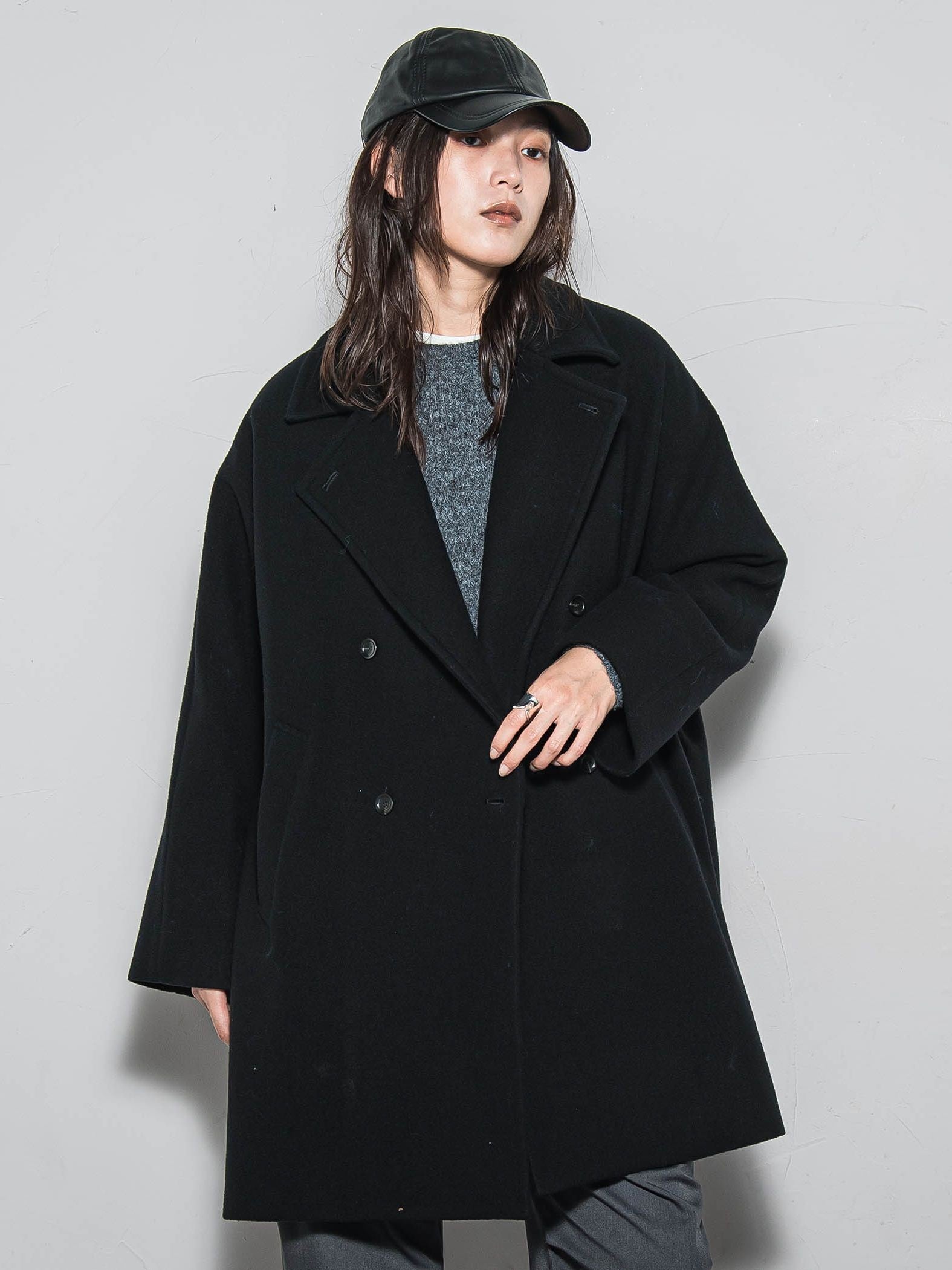 ラムウールダブルカラーコート