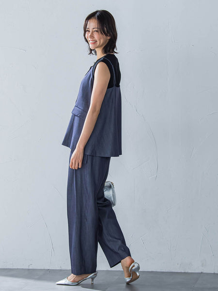 カーヴィシルエットパンツ≪洗濯機で洗える≫