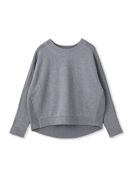 【WEB限定】裏毛×ニット前後ドッキングプルオーバー≪手洗い可能≫