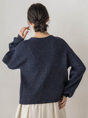 【WEB限定カラーあり】ラメボトルネックプルオーバー≪手洗い可能≫