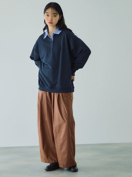 配色ポロスウェットプルオーバー≪セットアップ対応/手洗い可能≫