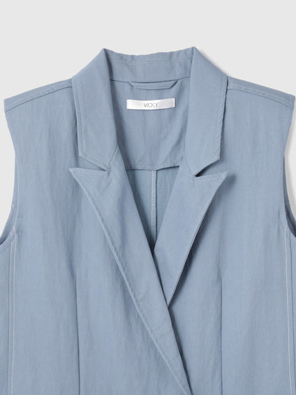 【シーズンレス】ナイロンツイルデニムベスト