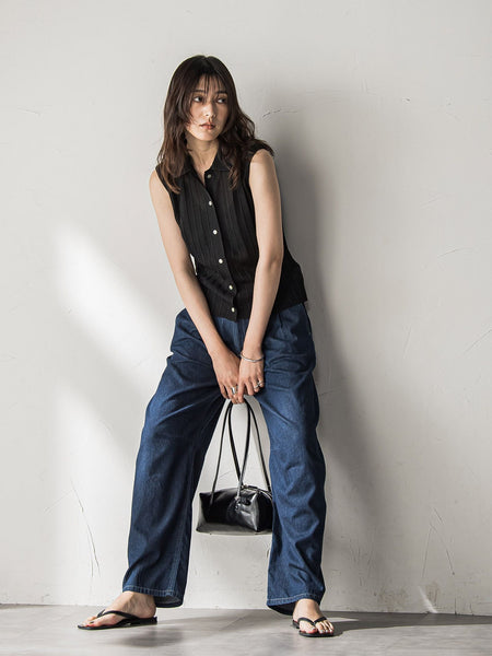 【WEB限定】シアーノースリーブニットプルオーバー≪手洗い可能≫