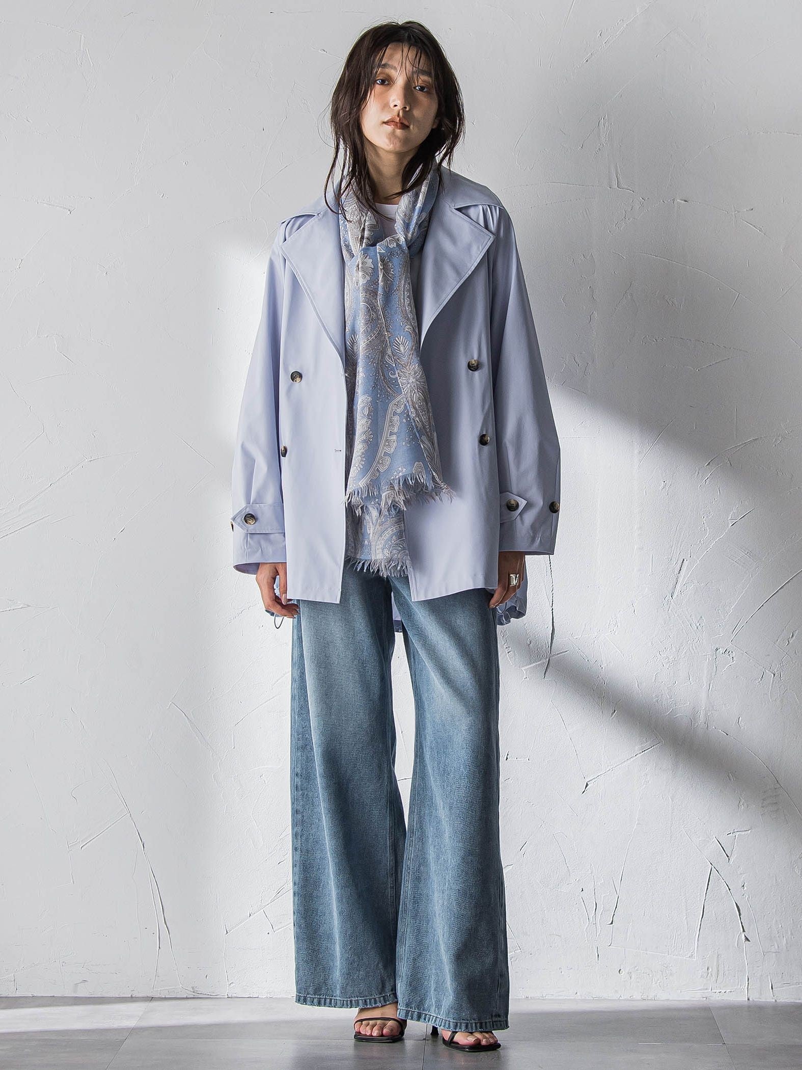 デニムワイドパンツ≪洗濯機で洗える≫