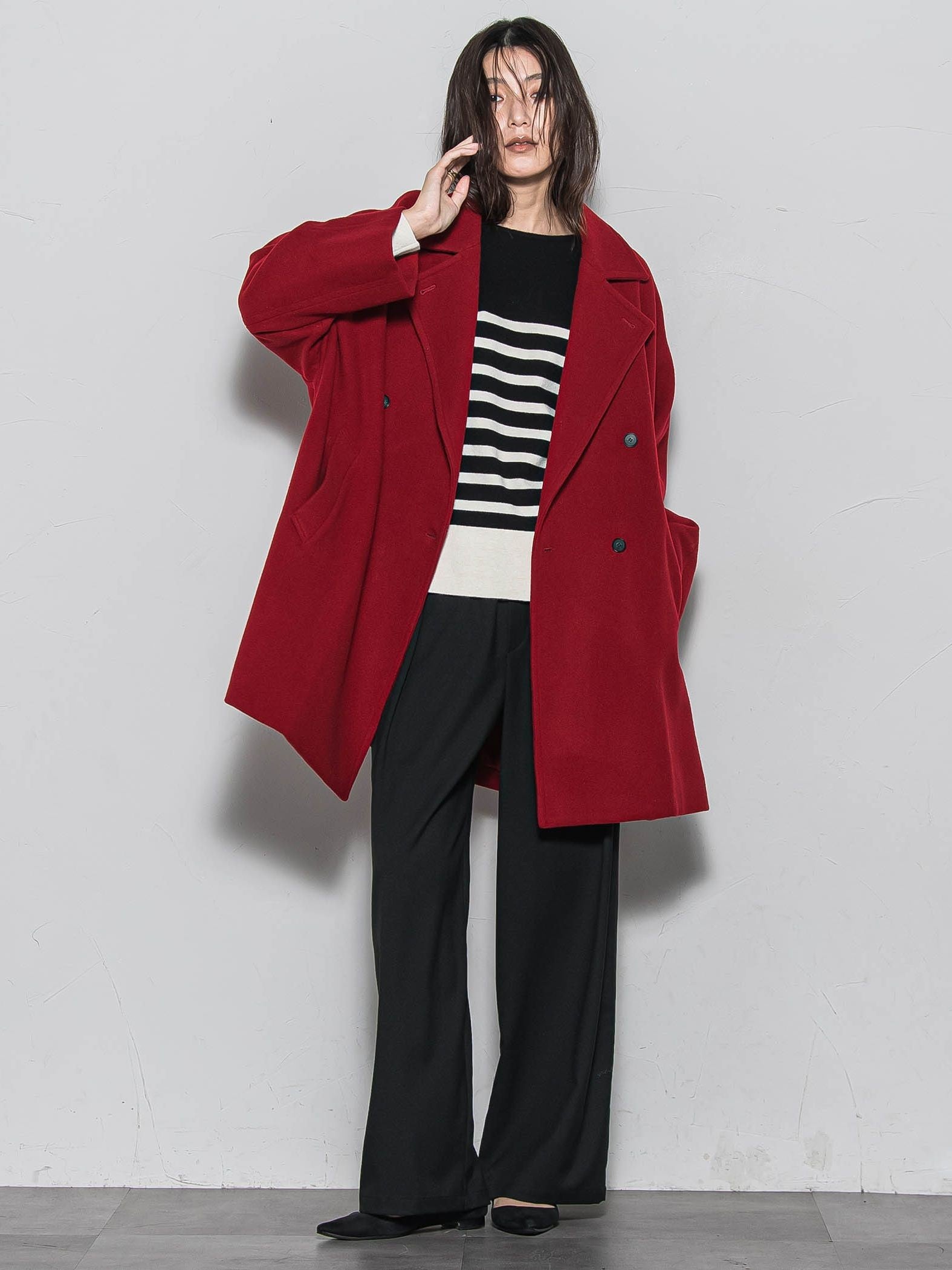 【ふわもち】ボーダーニット≪洗濯機で洗える≫