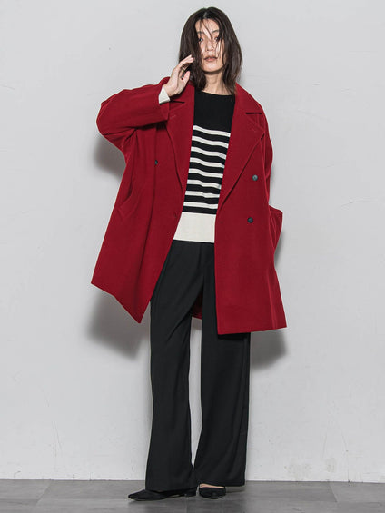 【ふわもち】ボーダーニット≪洗濯機で洗える≫