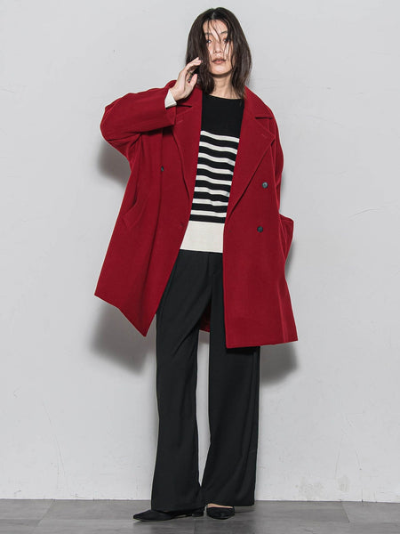 【ふわもち】ボーダーニット≪洗濯機で洗える≫