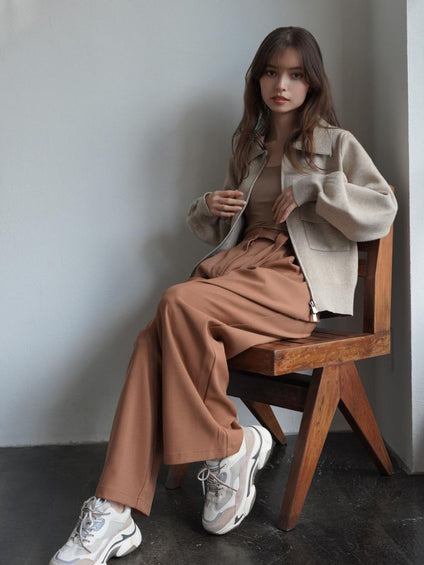 Belted Tack Pants［under150cmさんもオススメ］≪手洗い可能≫