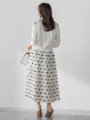 リボンジャガードカーディガン