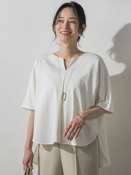 【WEB限定】≪動画あり≫≪夏の体型カバーに≫タックフレアカットソー