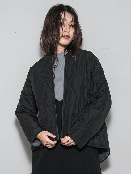 キルティング×フェイクファーリバーシブルブルゾン