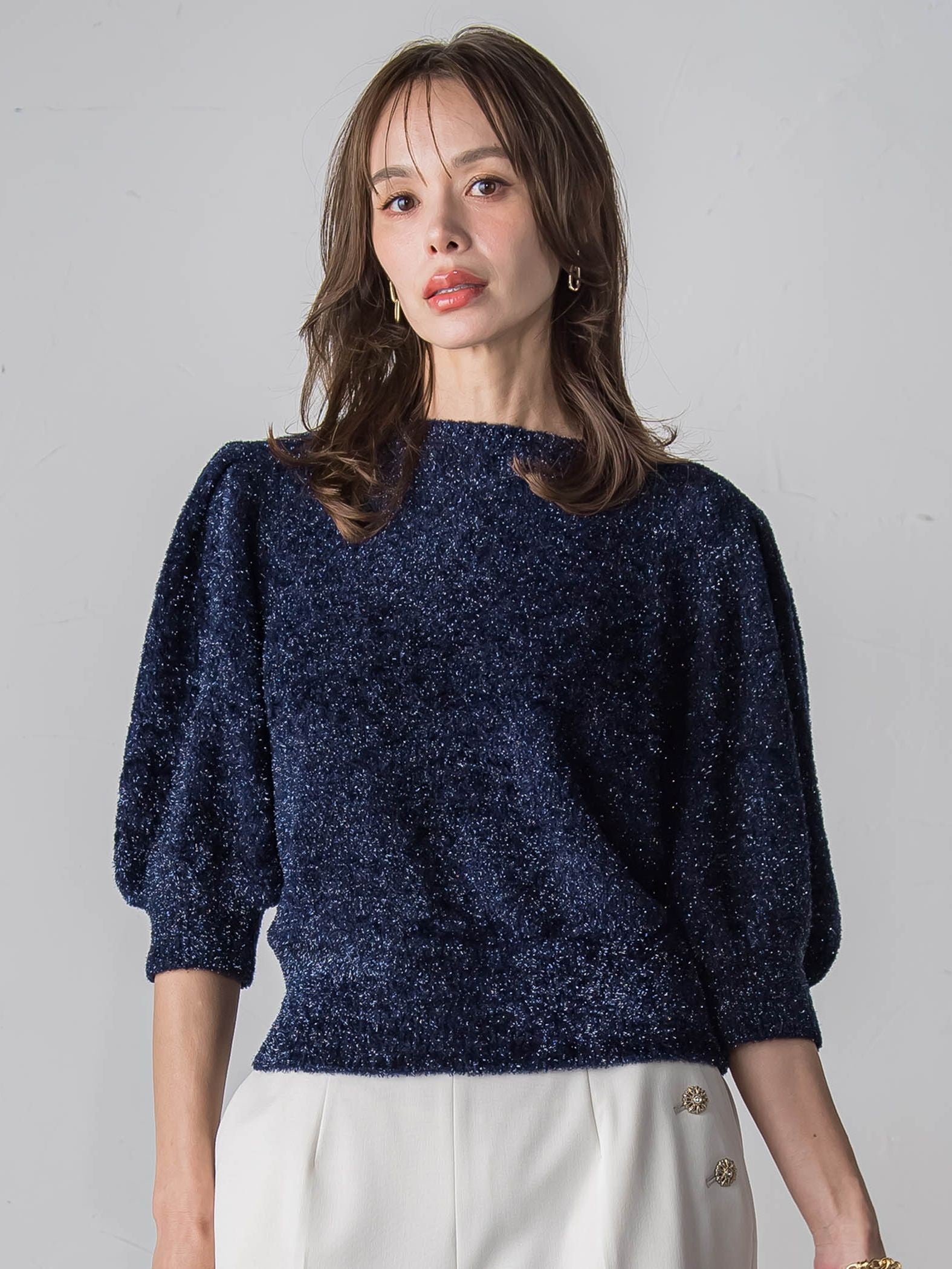 ラメシャギーニット≪手洗い可能≫