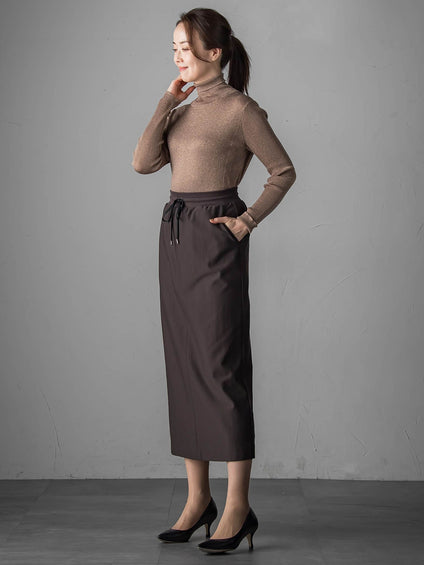 ラメリブタートルニット