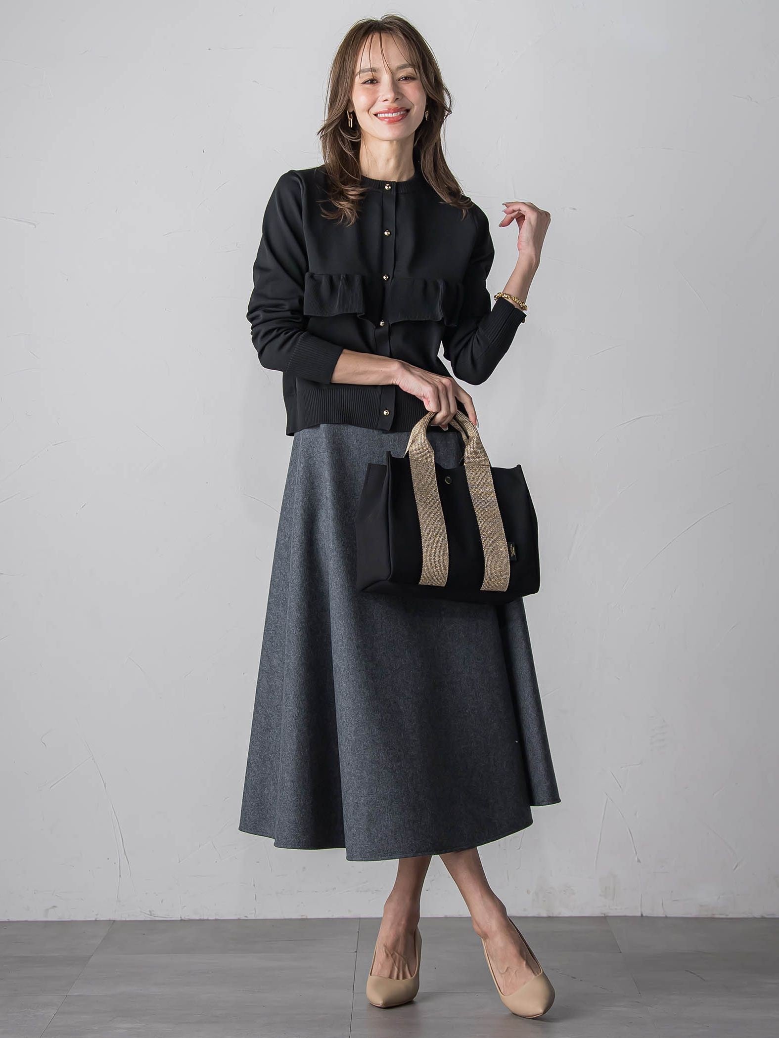 【WEB限定】フリルクルーカーディガン