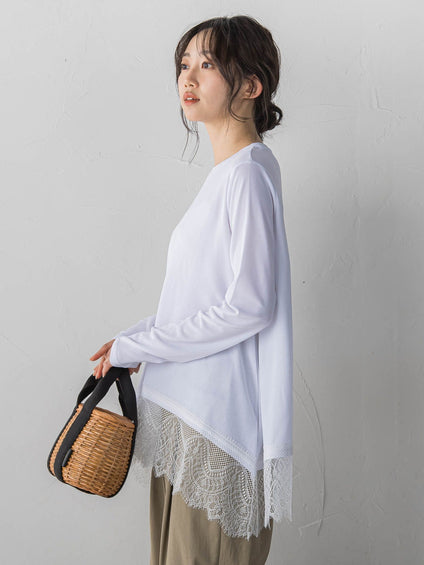 裾レーストップス≪手洗い可能≫