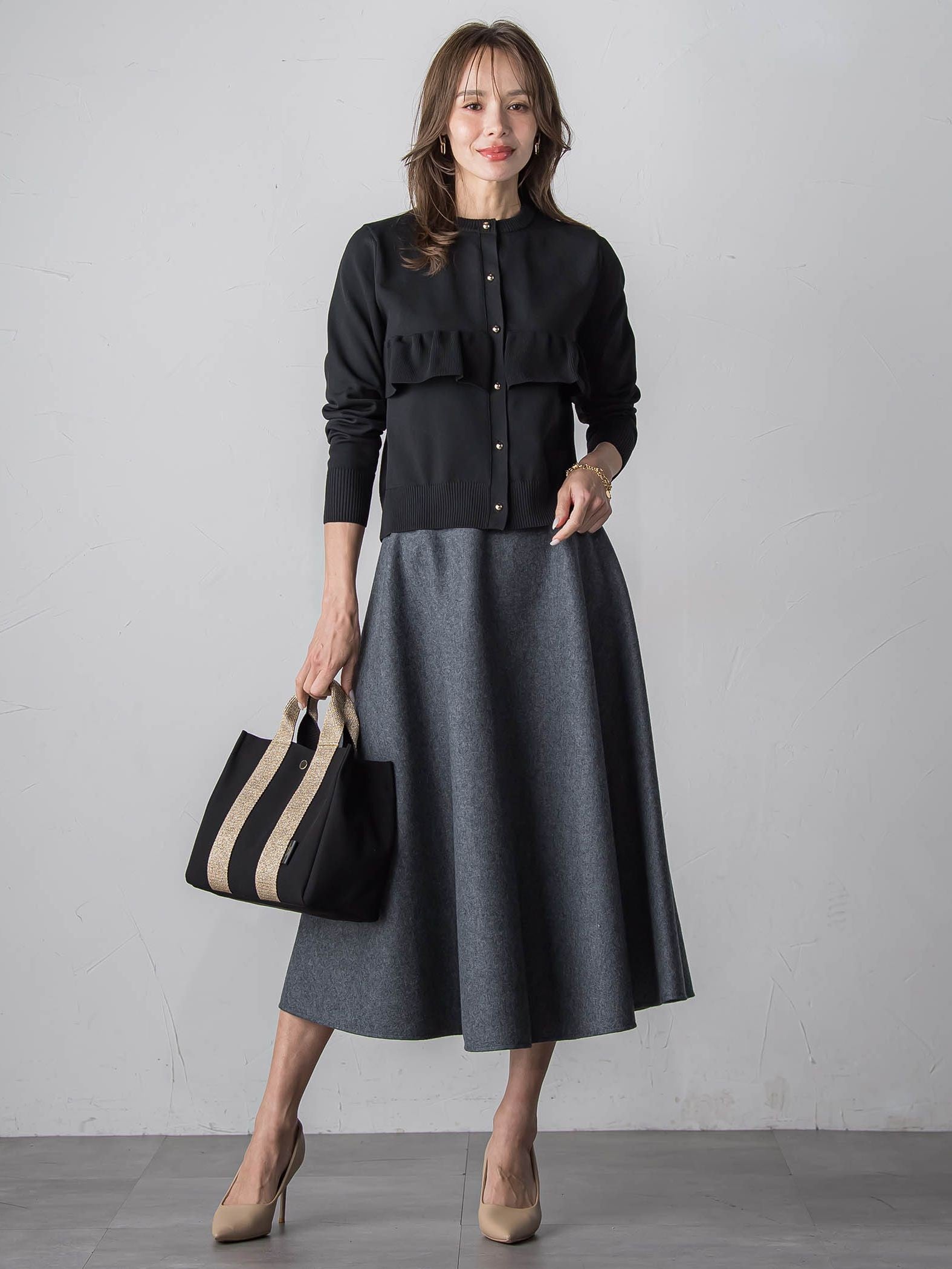 【WEB限定】フリルクルーカーディガン