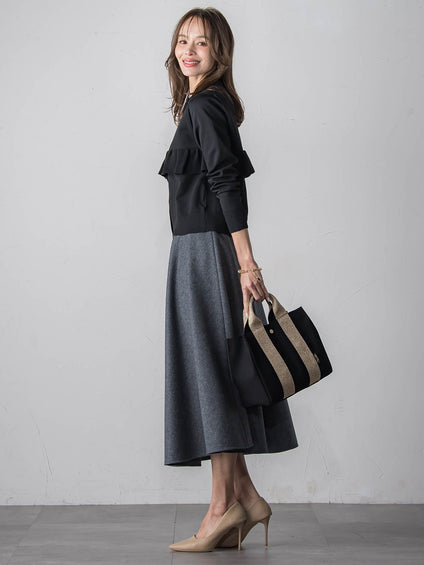 【WEB限定】フリルクルーカーディガン