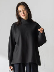 【WEB限定】裏毛布スタンドネックプルオーバー≪毛玉防止・ストレッチ≫