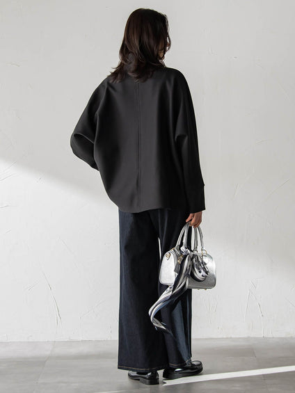 【WEB限定】裏毛布スタンドネックプルオーバー≪毛玉防止・ストレッチ≫