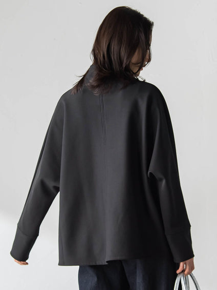 【WEB限定】裏毛布スタンドネックプルオーバー≪毛玉防止・ストレッチ≫