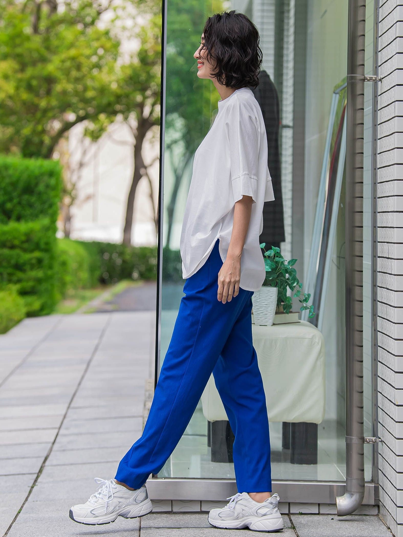 【WEB限定】シェルタリングテーパードパンツ≪洗濯機で洗える≫