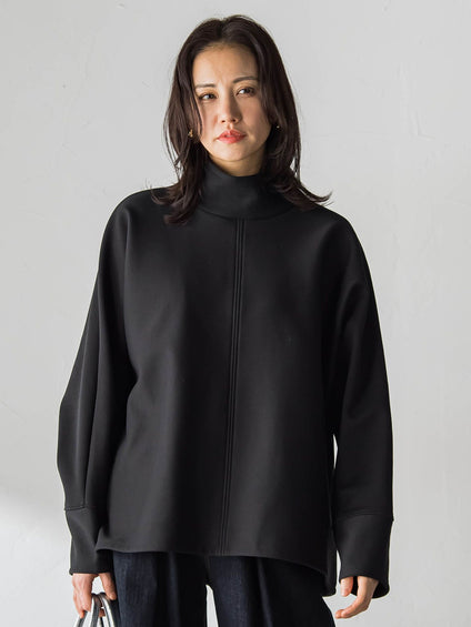 【WEB限定】裏毛布スタンドネックプルオーバー≪毛玉防止・ストレッチ≫